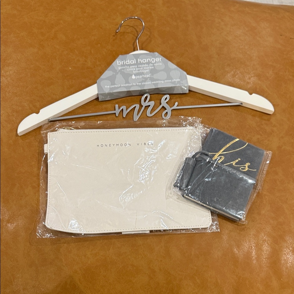 Honeymoon Vibes Pouch with Bridal Hanger and vow booklet